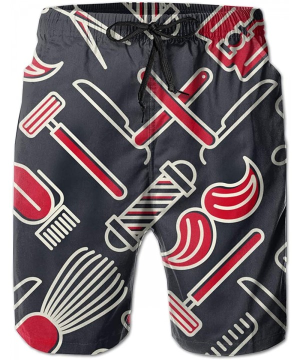 Boys Board Shorts Barber Shop Tools Quick Dry Swim Surf Trunks - CA18QCWZIUD $32.26-Trunks