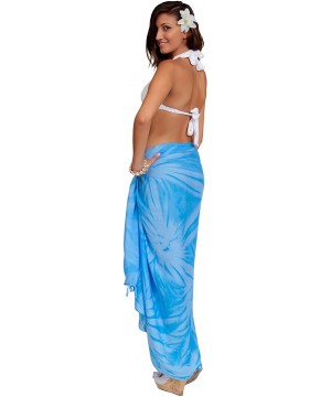 Womens Smoked Swimsuit Cover-Up Sarong in Your Choice of Color - Light Blue - C5118CRHXBJ $21.81-Cover-Ups