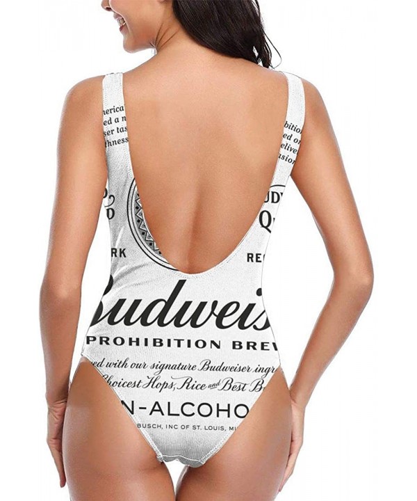 Women's Budweiser Swimsuit High Cut Low Back One Piece Swimwear Bathing Suits - Budwise Beer2 - C0199UKA5AD $26.83-One-Pieces