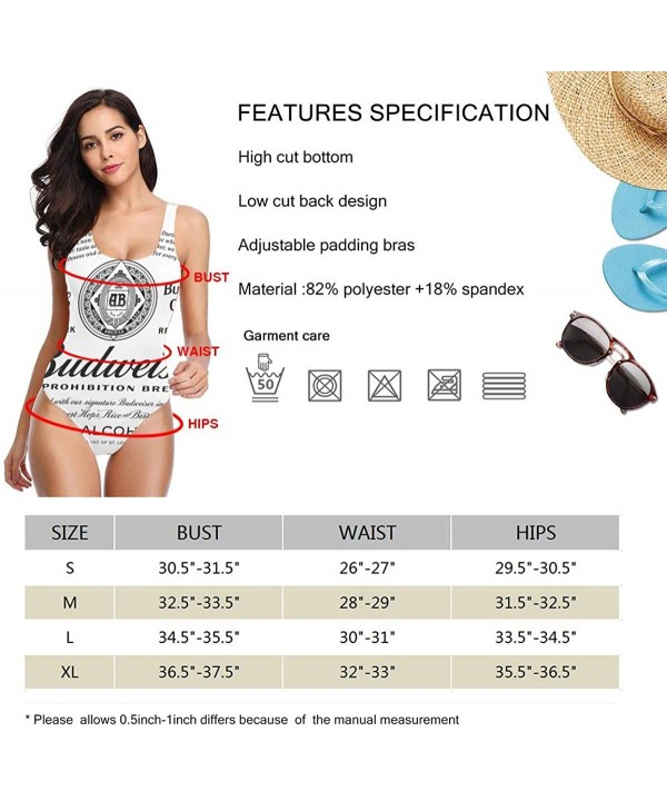 Women's Budweiser Swimsuit High Cut Low Back One Piece Swimwear Bathing Suits - Budwise Beer2 - C0199UKA5AD $26.83-One-Pieces