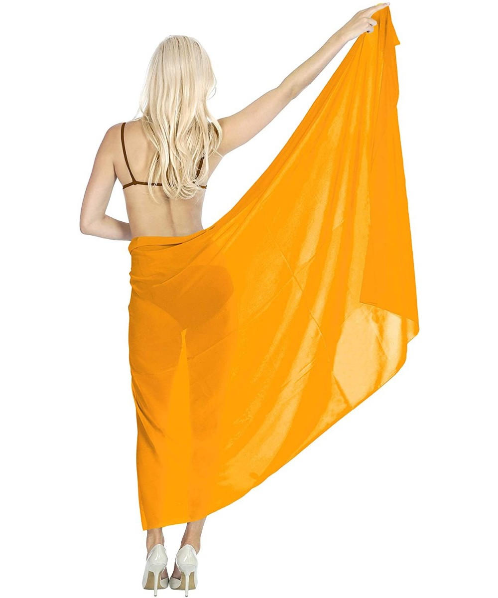 Women's Beach Cover Up Bikini Sarong Swimsuit Wrap Skirts Full Long B - Autumn Yellow_h797 - CJ11JO32OKF $12.20-Cover-Ups