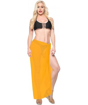 Women's Beach Cover Up Bikini Sarong Swimsuit Wrap Skirts Full Long B - Autumn Yellow_h797 - CJ11JO32OKF $12.20-Cover-Ups