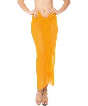 Women's Beach Cover Up Bikini Sarong Swimsuit Wrap Skirts Full Long B - Autumn Yellow_h797 - CJ11JO32OKF $12.20-Cover-Ups