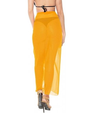 Women's Beach Cover Up Bikini Sarong Swimsuit Wrap Skirts Full Long B - Autumn Yellow_h797 - CJ11JO32OKF $12.20-Cover-Ups