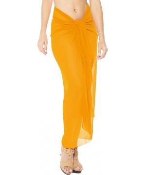 Women's Beach Cover Up Bikini Sarong Swimsuit Wrap Skirts Full Long B - Autumn Yellow_h797 - CJ11JO32OKF $12.20-Cover-Ups