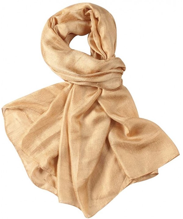 Womens Scarf Shawl Fashion Lightweight Soft Large Swim Cover up Thin Scarf Head Wrap - 00 Sikly Gold - CE18I8EMNRX $12.73-Cov...