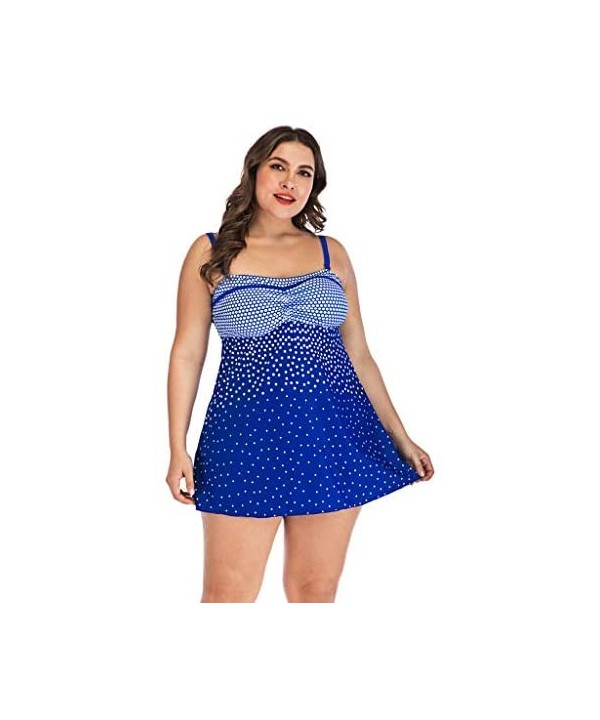 Womens Plus Size Swimming Split Swimsuit Swimwear Push Up Beach Bikini Sets - Blue - C518N89XC95 $16.91-One-Pieces