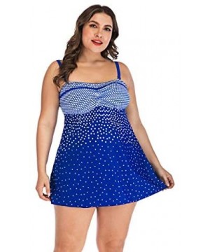 Womens Plus Size Swimming Split Swimsuit Swimwear Push Up Beach Bikini Sets - Blue - C518N89XC95 $16.91-One-Pieces