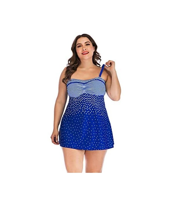 Womens Plus Size Swimming Split Swimsuit Swimwear Push Up Beach Bikini Sets - Blue - C518N89XC95 $16.91-One-Pieces