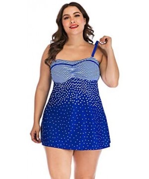 Womens Plus Size Swimming Split Swimsuit Swimwear Push Up Beach Bikini Sets - Blue - C518N89XC95 $16.91-One-Pieces