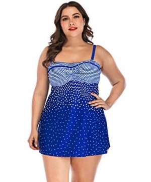 Womens Plus Size Swimming Split Swimsuit Swimwear Push Up Beach Bikini Sets - Blue - C518N89XC95 $16.91-One-Pieces