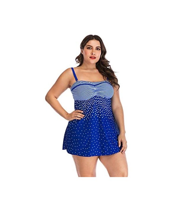 Womens Plus Size Swimming Split Swimsuit Swimwear Push Up Beach Bikini Sets - Blue - C518N89XC95 $16.91-One-Pieces