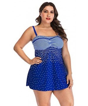 Womens Plus Size Swimming Split Swimsuit Swimwear Push Up Beach Bikini Sets - Blue - C518N89XC95 $16.91-One-Pieces