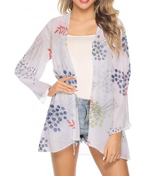 Women's Chiffon Boho Kimono Cardigan Beach Cover Shawl - Color 1 - CJ18Q7IS37Q $10.67-Cover-Ups