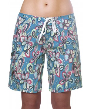 Women's 4-Way Stretch 9" Swim Shorts Boardshorts - Aqualani - CO189UOGXCG $37.39-Board Shorts