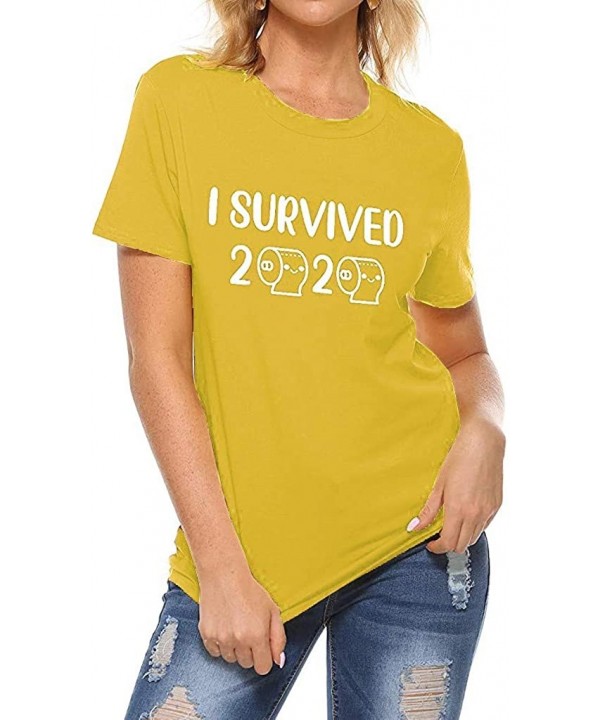 Womens Letter Print Tunic Tops Summer Short Sleeve Round Neck T Shirt Basic Daily Baseball Tees - Yellow_1 - CH197QAR0AR $13....