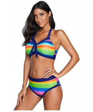 Women 2 Piece Racerback Bathing Suit Push-up Beach Swimsuit Bikini Set Two Piece Swimwear - 01 Multicolor - CO1953Q7K6D $21.5...