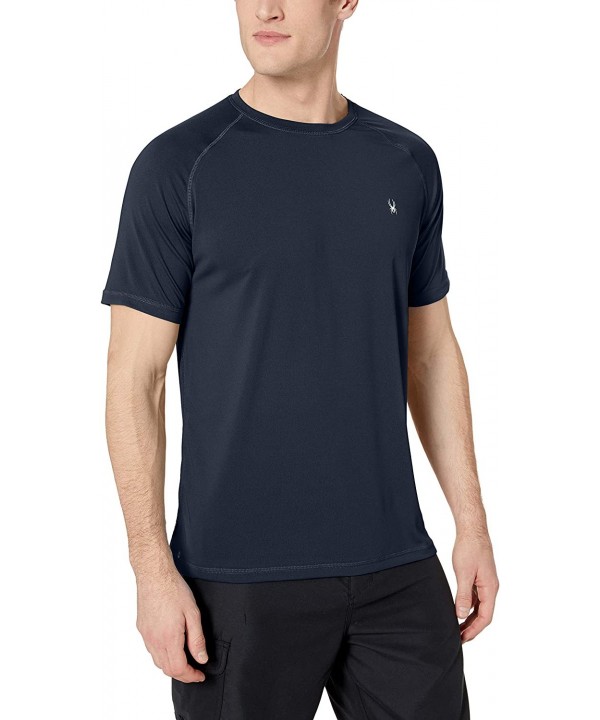 Men's Hydro Stretch Swim T-Shirt - Quick Dry Short Sleeve Rash Guard Tee - Frontier - CD18NXGAMDH $23.52-Rash Guards