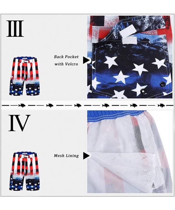 Men's Board Shorts Swimwear Hawaiian Beach Palm Swimming Trunks Long Floral Bathing Suits - Ehp015 - C418U60D2CM $16.58-Trunks