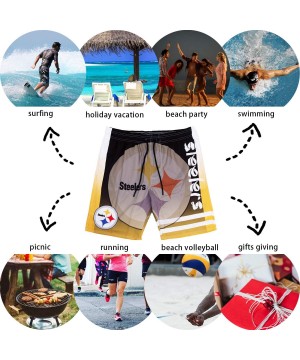 Mens Swim Shorts Training Quick Dry Shorts Athletic Shorts Swim Trunks for Men - Steelers - CV190MRTCDL $21.30-Board Shorts