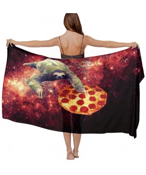 Women Girl Beach Bikini Cover Up Chiffon Sarong Fashion Scarf Shawl Wrap - Sloth Pizza Star Galaxy - C1190TSH03W $20.52-Cover...