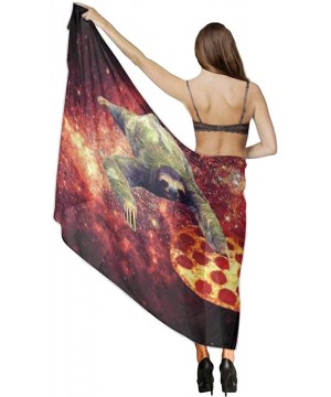 Women Girl Beach Bikini Cover Up Chiffon Sarong Fashion Scarf Shawl Wrap - Sloth Pizza Star Galaxy - C1190TSH03W $20.52-Cover...