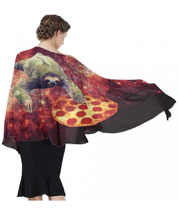 Women Girl Beach Bikini Cover Up Chiffon Sarong Fashion Scarf Shawl Wrap - Sloth Pizza Star Galaxy - C1190TSH03W $20.52-Cover...