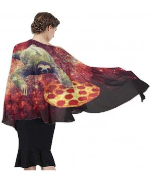 Women Girl Beach Bikini Cover Up Chiffon Sarong Fashion Scarf Shawl Wrap - Sloth Pizza Star Galaxy - C1190TSH03W $20.52-Cover...