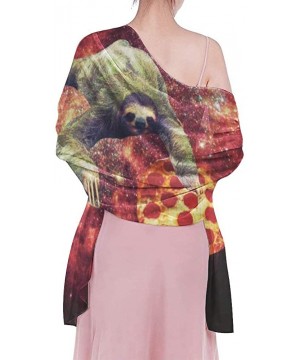 Women Girl Beach Bikini Cover Up Chiffon Sarong Fashion Scarf Shawl Wrap - Sloth Pizza Star Galaxy - C1190TSH03W $20.52-Cover...