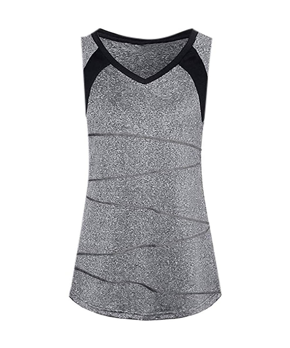 Tunic Tank Tops for Women- Sleeveless Simple Streaks Yoga Sport Shirt Breathable Summer Casual Blouse Outdoor Activewear - Gr...