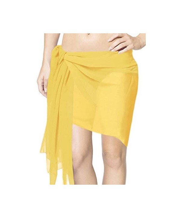 Shawls Scarves Scarf Women's Sarong Swimwear Cover-Up Wrap Tie Skirt Plus Size Solid Plain A - Autumn Yellow_t237 - CP124MK8E...