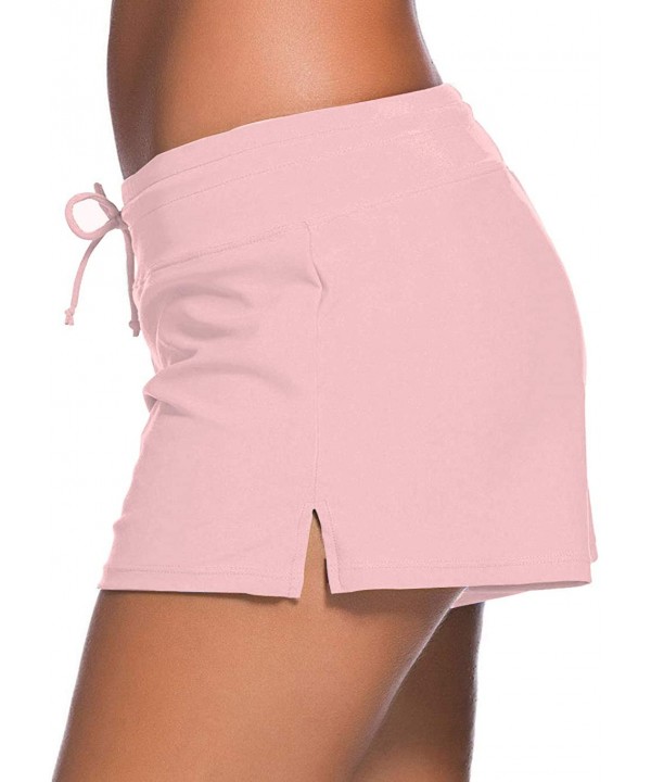 Board Shorts Women's Swimswear Tankini Swim Briefs Swimsuit Bottom Boardshorts Beach Trunks Size Improved light Pink - CW18YZ...