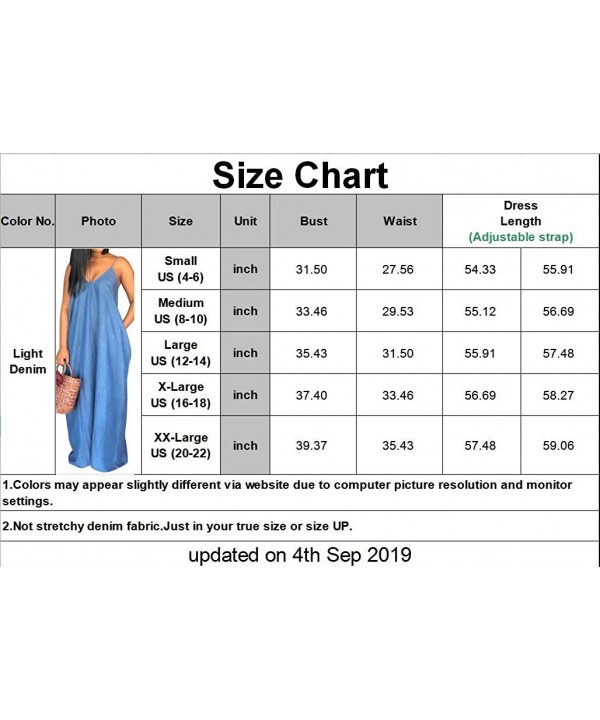 Women's Sexy Maxi Long Dresses Casual Spaghetti Strap Striped Floor Length Plus Size Long Sundress Pockets Light Denim1 - CX1...