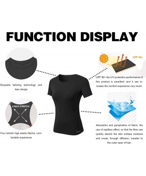 Long/Short Sleeve Rashguard for Women UPF 50+ Sun Protection Swim Shirts Swimsuit Swim Top Surfing Swimwear - Side Lines S/S_...