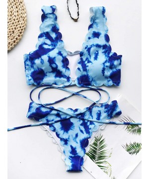 Womens Tie Dye Two Piece Swimsuits-High Waisted Thong Bikini Set Bathing Suit - Z-blue - C319CIZTYM5 $15.91-Sets