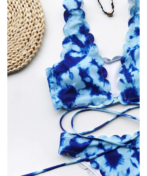 Womens Tie Dye Two Piece Swimsuits-High Waisted Thong Bikini Set Bathing Suit - Z-blue - C319CIZTYM5 $15.91-Sets