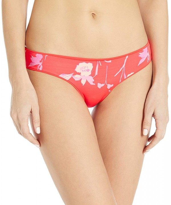 Women's Full Coverage Bikini Bottom - Candy Apple Red/Red Floral - CP18Y9AM0DW $19.03-Tankinis