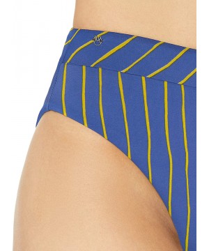 Women's Suzy Q Reversible High Waist Bikini Bottom Swimsuit - Lorelei Blue Stripe - CB18YTY9TQO $25.64-Bottoms