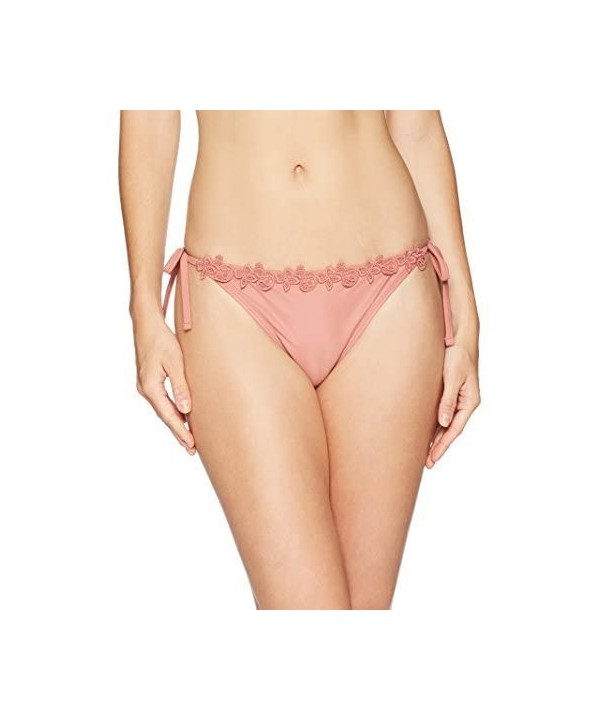 Women's Swimwear Lara Lace Side Tie Bikini Bottom - Deep Rose - C8187ITRUSO $10.64-Tankinis