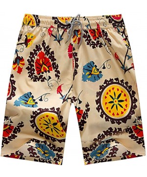 Mens Swim Trunks Short Summer3D Print Graphic Casual Athletic Swimming Short - Beige 13 - CR18S0YYOE5 $16.96-Trunks