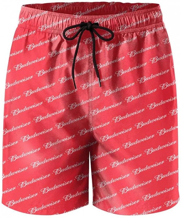 Mens' Waterproof Swim Trunks Quick Dry King-of-Beer-Genuine-Red- Beach Board Shorts Beach Wear with Pockets - Budweiser King ...