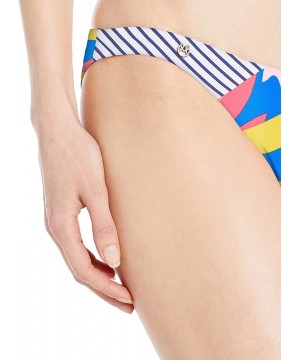 Women's Flirt Reversible Signature Cut Bikini Bottom Swimsuit - Vacation Nation Blue Geo/Stripe - CF18OLDINTE $56.33-Bottoms