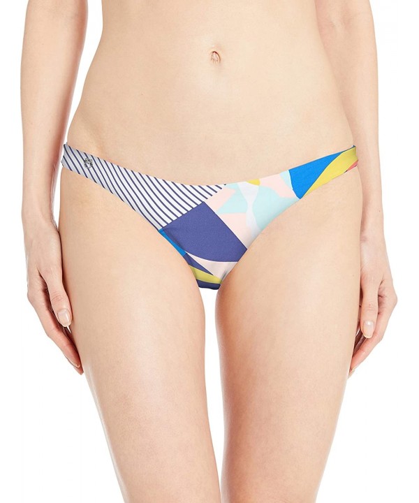 Women's Flirt Reversible Signature Cut Bikini Bottom Swimsuit - Vacation Nation Blue Geo/Stripe - CF18OLDINTE $56.33-Bottoms