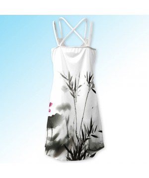 Women Dresses Women's Vintage 3D Floral Print Beach Tank Swing Dress Sleeveless T Shirt Mini Short Cami Dress 5 - CD19CDK50QR...