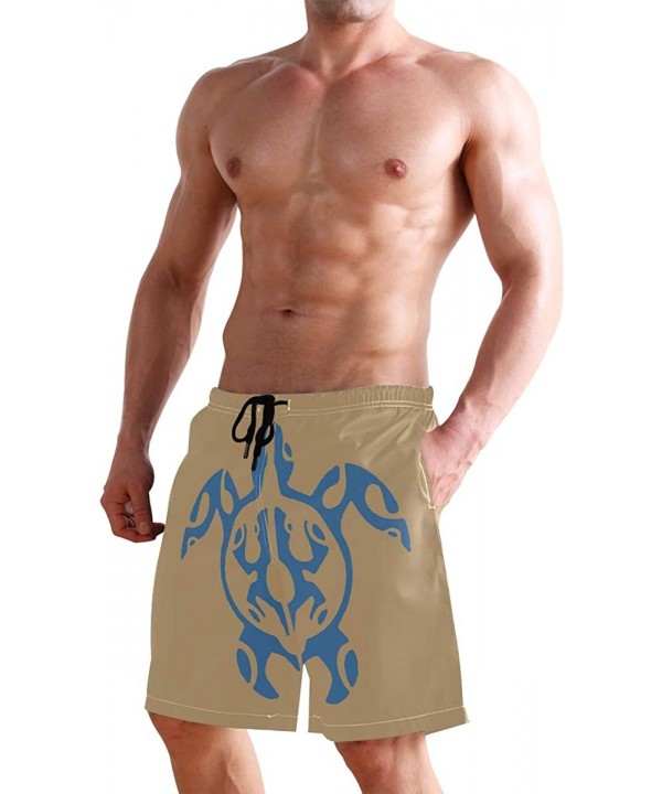 Mens Surfing Shorts Gun American Flag Swim Trunks Shorts - Tribal Turtle - CV18U5N8WRA $21.09-Board Shorts