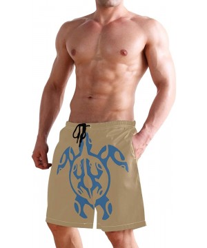 Mens Surfing Shorts Gun American Flag Swim Trunks Shorts - Tribal Turtle - CV18U5N8WRA $21.09-Board Shorts