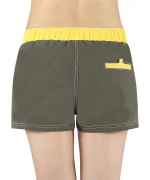 Women Board Shorts Swimwear Trunks Sports Quick Dry Swim Bottom with Inner Liner - Army Green - CG18TNOUHLU $20.05-Tankinis