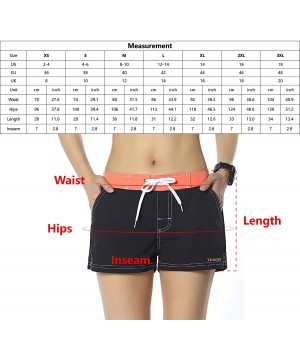 Women Board Shorts Swimwear Trunks Sports Quick Dry Swim Bottom with Inner Liner - Army Green - CG18TNOUHLU $20.05-Tankinis