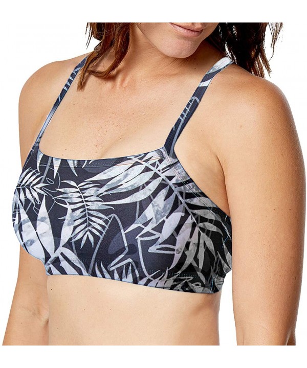 UPF 50+ Women's Swim Bra - Black Palms - C6199QDKZR0 $28.99-Racing