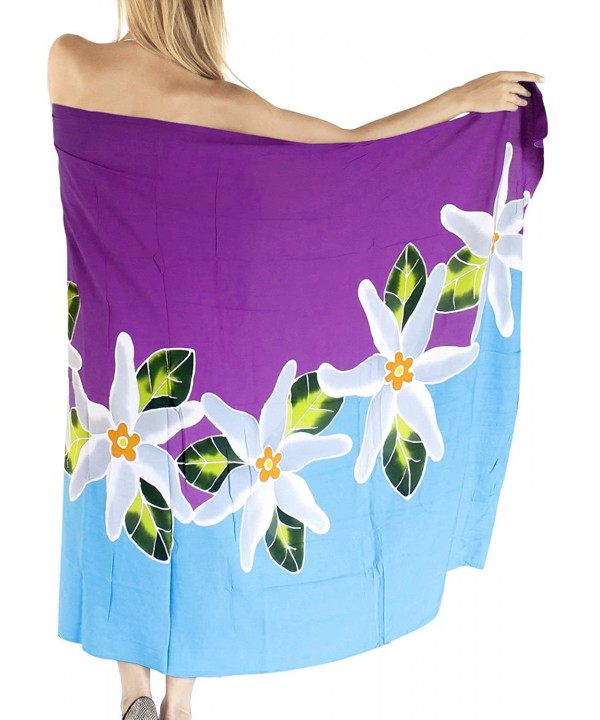 Womens Hawaii Sarongs for Women Plus Size Beach Wrap Skirt Hand Paint A - Turquoise_t35 - CQ121U7YG99 $21.12-Cover-Ups